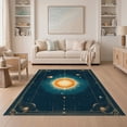 thumbnail image 1 of ODIKA Large Galaxy Planets Starry Border Planetary Stars Themed Science for Dining Room, Under Table, Home Office, Non-Slip Chair-Friendly, 1 of 7