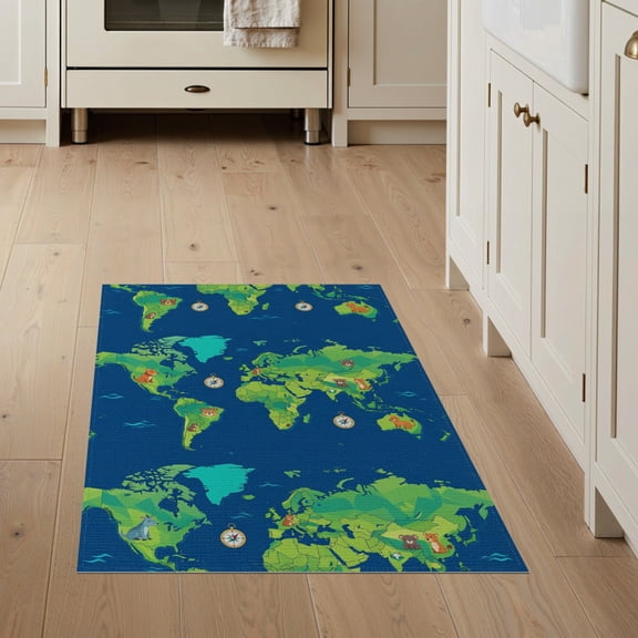ODIKA Large Interactive Map Creatures Is Navigation Playroom Pet Friendly & Kids Safe for Bedroom, Bedside, Nursery