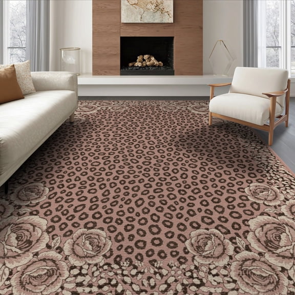 ODIKA Leopard Cheetah Print Border Zebra Tiger Table Spotted Striped Pink Flowing Foldable Easy Care for King Size Bedroom, Master Suite, Under Bed