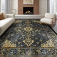 thumbnail image 1 of ODIKA Long Abstract Hallway Distressed Scrollwork Ornament Entryway Non-Slip Chair-Friendly Floor for Dining Room, Under Table, Office, 1 of 7