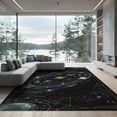 thumbnail image 1 of ODIKA Map Constellation Border Planets Orbiting Stars Cosmic Galaxy Flowing Dynamic Low Profile Flatwoven for Great Room, Indoor Open Concept, Large Living, 1 of 7