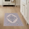 thumbnail image 1 of ODIKA Medallion With Distressed Damask Scroll Border Vintage Floral Refined Structured Stain Resistant Flatwoven for Entryway, Kitchen, Mudroom, 1 of 7