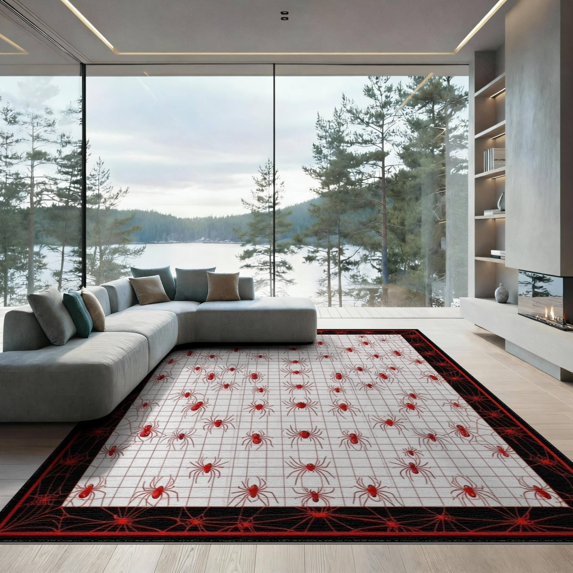 ODIKA Mens Repeating Web Strand Men Frame Webs Wevs Bold Radiating for Master Suite, California King, Under Bed, Foldable Easy Care