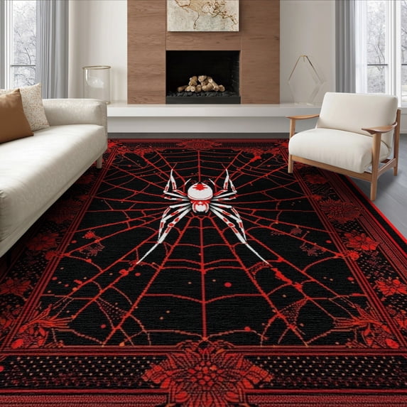 ODIKA Mens Web Men Single Bold Crawling Motif Webs Wevs Radiating Strands Non-Slip Chair-Friendly for Dining Room, Large Office, Lounge
