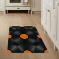 thumbnail image 1 of ODIKA 3'x5' Washable Area Rug Minimalist Music Retro Concentric Disc Motif Groove Vinyl Record Refined for Hallway, Laundry Room, Non-Slip, Flatweave, Easy Care, 1 of 7