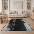 thumbnail image 1 of ODIKA Modern Textured Look Abstract Brushstroke Stripes With Metallic Edge Non-Slip Low Profile for Guest Room, Lounge, Apartment, 1 of 7