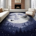 thumbnail image 1 of ODIKA Moth Shaped Witchy Gothic Motif Whimsical Round Border Mystical Non-Slip Flatwoven for Living Room, Under Sectional, Family, 1 of 7