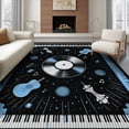 thumbnail image 1 of ODIKA Music Guitar Cd Note Disc Centerpiece Piano Border Shape Motifs Non-Slip Flatwoven for Living Room, Under Sectional, Family, 1 of 7