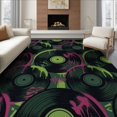 thumbnail image 1 of ODIKA Music Note Concentric Circle Notes Round Impact Movie Vinyl Eight for Queen Size Bedroom, Under Bed, Master Suite, Foldable Easy Care, 1 of 7