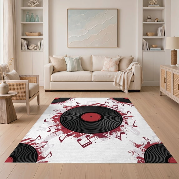 ODIKA Music Turntable Note Disc Shape Rhythm Round Movie Vinyl Eight Non-Slip Chair-Friendly for Dining Room, Under Table, Home Office