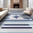 thumbnail image 1 of ODIKA Nautical Compass Striped That Couch Navy Vintage Kind Costal Non-Slip Flatwoven for Living Room, Under Sectional, Family, 1 of 7