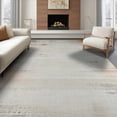 thumbnail image 1 of ODIKA Neutral Abstract Boho Brushstroke Faded Border Ivory Beige Dining for Room, Large Office, Lounge, Non-Slip Chair-Friendly, 1 of 7
