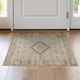 thumbnail image 1 of ODIKA Neutral Abstract Para Geometric Border Transitional Dining Under Stain Resistant Thin Throw for Entryway, Kitchen, Laundry Room, 1 of 7