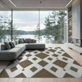 thumbnail image 1 of ODIKA Neutral Para Earthy Symmetrical Contrast Dining Under Table Tapetes for Master Suite, California King, Bed, Foldable Easy Care, 1 of 7
