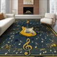 thumbnail image 1 of ODIKA Note Rock Vintage Grunge Distressed Motifs Notes Guitar Music Refined Structured Foldable Easy Care for Queen Size Bedroom, Under Bed, Master Suite, 1 of 7