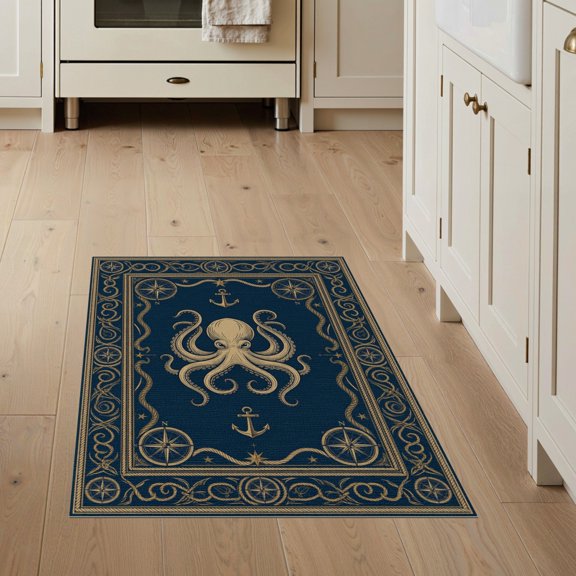 ODIKA Octopus Cartoon Koi Ocean Buccaneer Navigator Sailing Ship Pirate Pet Friendly & Kids Safe for Bedroom, Bedside, Nursery
