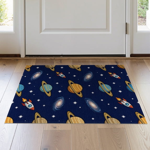 ODIKA Outer Space Explorer Adventure Map Playroom Educational Floor for Hallway, Study Room, Non-Slip Low Profile
