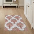 thumbnail image 1 of ODIKA Pastel Pink Flower Cluster Ribbon Alfombra Para Cuarto for Entryway, Kitchen, Mudroom, Stain Resistant Flatwoven, 1 of 7