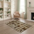 thumbnail image 1 of ODIKA Patchwork Spotted Geometric Interlocking Stripe Motifs Round for Home Office, Gaming Room, Under Desk, Non-Slip Chair-Friendly, 1 of 7