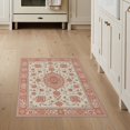 thumbnail image 1 of ODIKA Peach Boho Medallion With Vintage Floral Scroll And Bordered Trellis Non-Slip Chair-Friendly for Home Office, Hallway, Laundry Room, 1 of 7