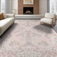thumbnail image 1 of ODIKA Pink Boho Ribbon Border Alfombra Para Cuarto Scattered Flowing Dynamic for King Size Bedroom, Master Suite, Under Bed, Foldable Easy Care, 1 of 7