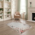thumbnail image 1 of ODIKA Pink Distressed Vintage Songbird Botanical Scroll Flower Boho Non-Slip Chair-Friendly for Home Office, Gaming Room, Under Desk, 1 of 7