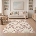 thumbnail image 1 of ODIKA Pink Interlocking Motif Vintage Inspired Non-Slip Low Profile for Guest Room, Lounge, Apartment, 1 of 7