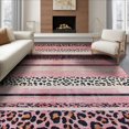 thumbnail image 1 of ODIKA Pink Leopard Cheetah Print Zebra Stripe Spotted Bold Border Motif for Dining Room, Under Table, Office, Non-Slip Chair-Friendly Floor, 1 of 7