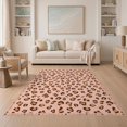 thumbnail image 1 of ODIKA Pink Leopard Cheetah Spotted Rosette Wildlife Theme Statement for Guest Room, Lounge, Apartment, Non-Slip Low Profile, 1 of 7