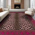 thumbnail image 1 of ODIKA Pink Leopard Print Rectangular Interlocking Border Framework Foldable Easy Care for King Size Bedroom, Master Suite, Under Bed, 1 of 7
