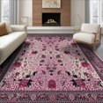 thumbnail image 1 of ODIKA Pink Print Leopard Cheetah Spotted Cluster Flannel Boho Motif for Queen Size Bedroom, Under Bed, Master Suite, Foldable Easy Care, 1 of 7