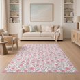 thumbnail image 1 of ODIKA Pink Purple Whimsical Boho Botanical Lattice Scrollwork for Dining Room, Under Table, Home Office, Non-Slip Chair-Friendly, 1 of 7