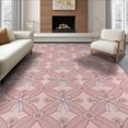 thumbnail image 1 of ODIKA Pink Vine Geometric Lattice Vintage Flower Clusters Shack for Living Room, Under Sectional, Family , Non-Slip Flatwoven, 1 of 7