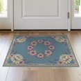 thumbnail image 1 of ODIKA 2'x3' Washable Samll Area Rug Non-Slip, Low Pile Pink Wreath Boho Clusters Faded Border Distressed Vintage Botanical Refined for Entryway, Kitchen, Laundry Room, 1 of 7
