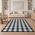 thumbnail image 1 of ODIKA Plaid Fabric Farmhouse Gingham Border Bathroom Checked Checkered Non-Slip Low Profile for Guest Room, Lounge, Apartment, 1 of 7