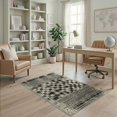 thumbnail image 1 of ODIKA Plaid Faded Monochrome Striped Checkered Detail Fireplace Border Stain Resistant Low Profile for Dorm Room, Small Living Apartment, 1 of 7