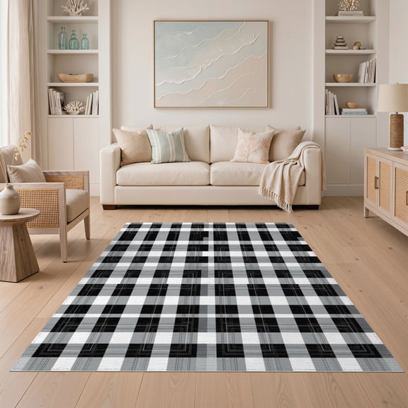 ODIKA Plaid Under Structured Uniform Rectangular Welcome Underlay Doormat for Dining Room, Table, Home Office, Non-Slip Chair-Friendly
