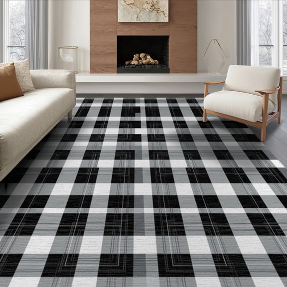 ODIKA Plaid Under Structured Uniform Rectangular Welcome Underlay Doormat for Dining Room, Table, Office, Non-Slip Chair-Friendly Floor