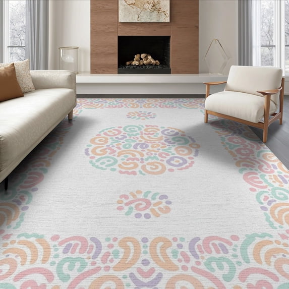 ODIKA Playful Pink Funky Scattered Motif Cluster Harmonious Abstract for King Size Bedroom, Master Suite, Under Bed, Foldable Easy Care