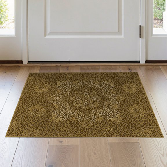 ODIKA Print Cheetah Leopard Spotted Centered Inspired Cow Fluffy Zebra Flowing Dynamic Stain Resistant Thin Throw for Entryway, Kitchen, Laundry Room