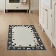 thumbnail image 1 of ODIKA Print Paws Scattered Bone Motif Alfombra Para Perros Schnauzer Pet Friendly & Kids Safe for Bedroom, Bedside, Nursery, 1 of 7