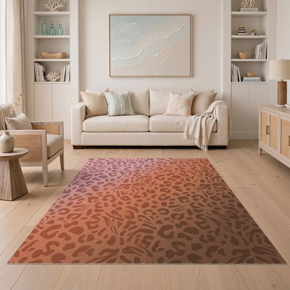 ODIKA Print Spotted Boho Zebra Decoration Tiger Pink Cheetah Leopard Playful Easy Care Kids Safe for Small Living Room, Playroom, Bedroom
