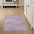 thumbnail image 1 of ODIKA Purple Pastel Pink Blend Swirls Symmetrical Flow Border Stain Resistant Flatwoven for Entryway, Kitchen, Mudroom, 1 of 7