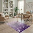 thumbnail image 1 of ODIKA Purple Pink Gradient Ombre Pastel Scatter Vine Furry Quilted Stain Resistant Low Profile for Dorm Room, Small Living Apartment, 1 of 7