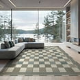 thumbnail image 1 of ODIKA 9'x12' Washable Area Rug Purple Retro Plaid Softly Washed Symmetrical Checkered Layout for Great Room, Indoor Concept, Large Living Room, Low Pile, Flatwoven, 1 of 7