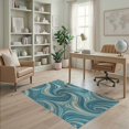 thumbnail image 1 of ODIKA Pvc Bottom Transitional Swirl Scattered Motifs Blending Splicing for Dorm Room, Small Living Apartment, Stain Resistant Low Profile, 1 of 7