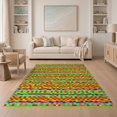 thumbnail image 1 of ODIKA Rainbow Grid Block Funky Geometric Abstract Modern Statement Non-Slip Chair-Friendly for Dining Room, Under Table, Home Office, 1 of 7