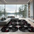 thumbnail image 1 of ODIKA Record Disc Eight Grunge Round Movie Blanket Music Note Vinyl Playful Expressive Non-Slip Chair-Friendly for Dining Room, Basement, Large Office, 1 of 7