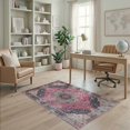 thumbnail image 1 of ODIKA Rose Boho Distressed Floral With Mauve Faded Medallion Border for Home Office, Gaming Room, Under Desk, Non-Slip Chair-Friendly, 1 of 7