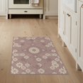thumbnail image 1 of ODIKA Rose Boho Floral Medallion With Vintage Interlocking Diamond Trim Dusty Flowing Stain Resistant Flatwoven for Entryway, Kitchen, Mudroom, 1 of 7